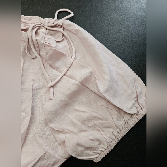 NWT - "Margaux USA" Bow Detailed Short Puff Sleeves A-line Pink Midi Dress - XL - Picture 12 of 13